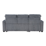 Rhett Dark Gray 3-Piece Reversible Sectional with Pull-out Bed and Hidden Storage by Homelegance at Eve Furniture