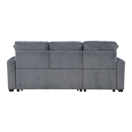 Rhett Dark Gray 3-Piece Reversible Sectional with Pull-out Bed and Hidden Storage by Homelegance at Eve Furniture