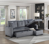 Rhett Dark Gray 3-Piece Reversible Sectional with Pull-out Bed and Hidden Storage by Homelegance at Eve Furniture