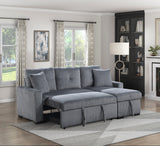 Rhett Dark Gray 3-Piece Reversible Sectional with Pull-out Bed and Hidden Storage by Homelegance at Eve Furniture