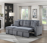 Rhett Dark Gray 3-Piece Reversible Sectional with Pull-out Bed and Hidden Storage by Homelegance at Eve Furniture