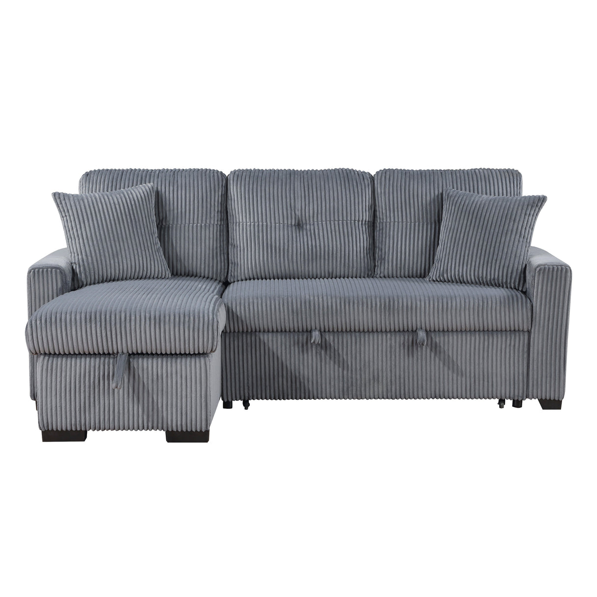 Rhett Dark Gray 3-Piece Reversible Sectional with Pull-out Bed and Hidden Storage by Homelegance at Eve Furniture
