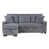 Rhett Dark Gray 3-Piece Reversible Sectional with Pull-out Bed and Hidden Storage by Homelegance at Eve Furniture