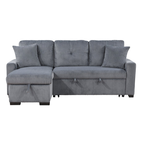 Rhett Dark Gray 3-Piece Reversible Sectional with Pull-out Bed and Hidden Storage by Homelegance at Eve Furniture