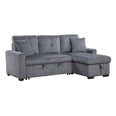 Rhett Dark Gray 3-Piece Reversible Sectional with Pull-out Bed and Hidden Storage by Homelegance at Eve Furniture