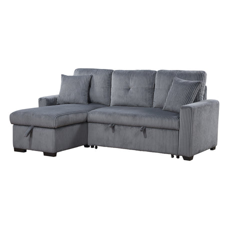 Rhett Dark Gray 3-Piece Reversible Sectional with Pull-out Bed and Hidden Storage by Homelegance at Eve Furniture