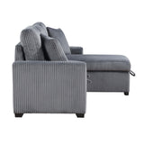 Rhett Dark Gray 3-Piece Reversible Sectional with Pull-out Bed and Hidden Storage by Homelegance at Eve Furniture