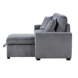 Rhett Dark Gray 3-Piece Reversible Sectional with Pull-out Bed and Hidden Storage by Homelegance at Eve Furniture