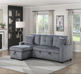 Rhett Dark Gray 3-Piece Reversible Sectional with Pull-out Bed and Hidden Storage by Homelegance at Eve Furniture