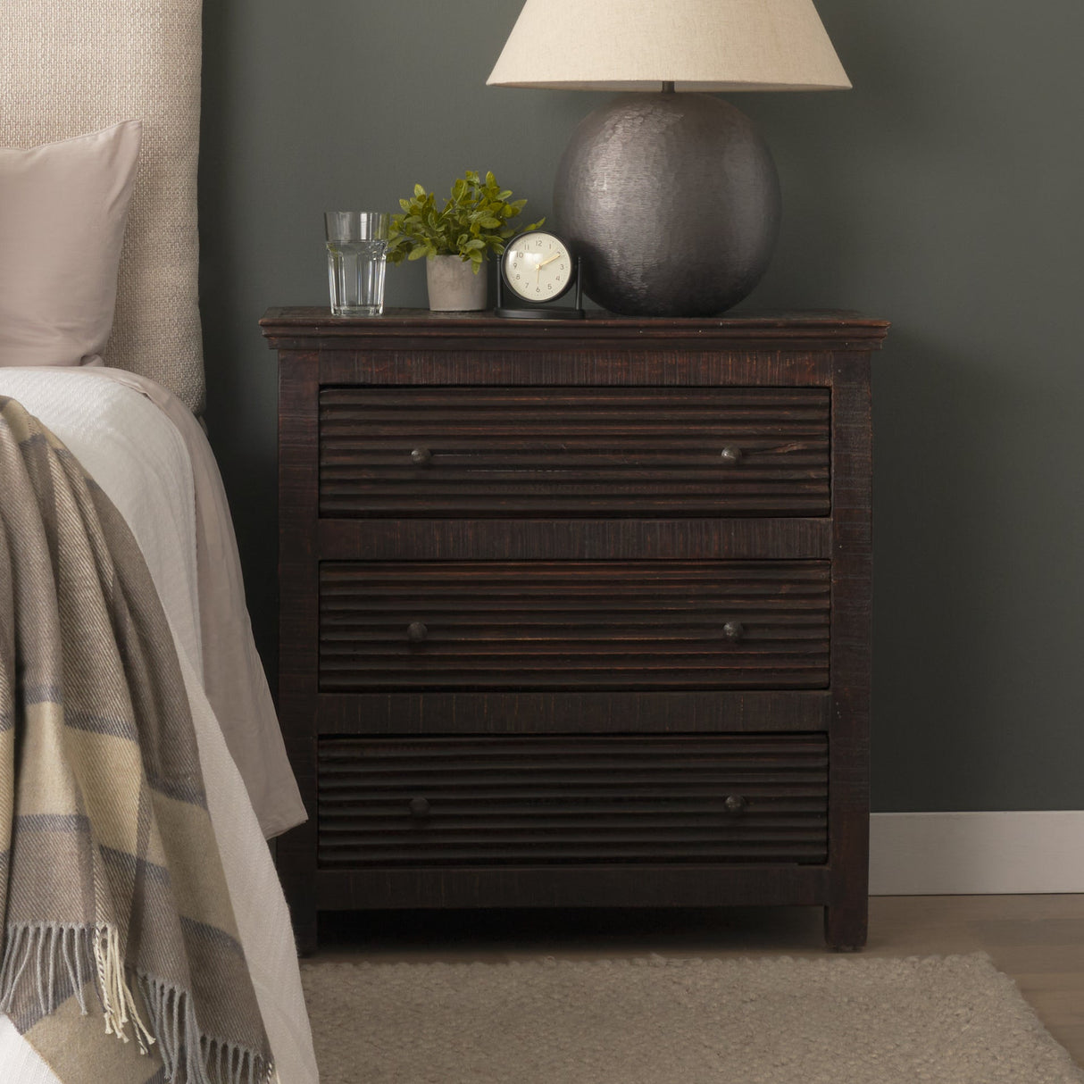 Rhett Reclaimed Wood 3 Drawer Cabinet by Mercana at Eve Furniture