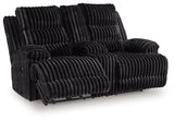 Rhine Falls Onyx Manual Reclining Loveseat with Console by Ashley at Eve Furniture