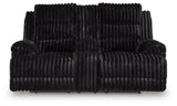 Rhine Falls Onyx Manual Reclining Loveseat with Console by Ashley at Eve Furniture