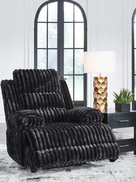 Rhine Falls Onyx Power Zero Wall Recliner by Ashley at Eve Furniture