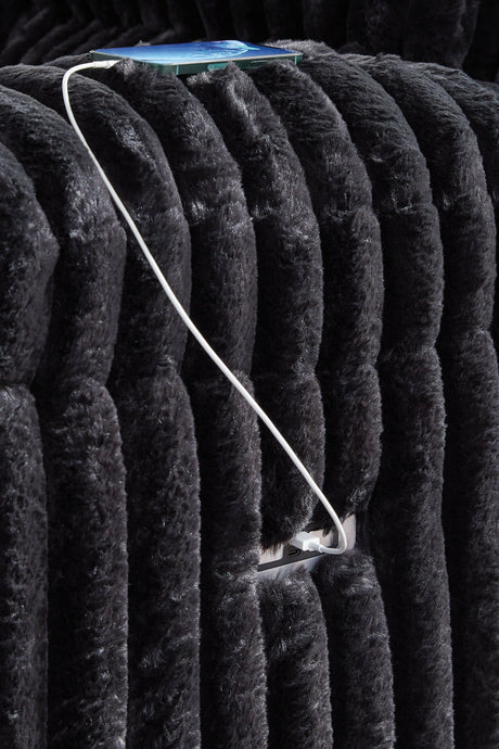 Rhine Falls Onyx Power Zero Wall Recliner by Ashley at Eve Furniture