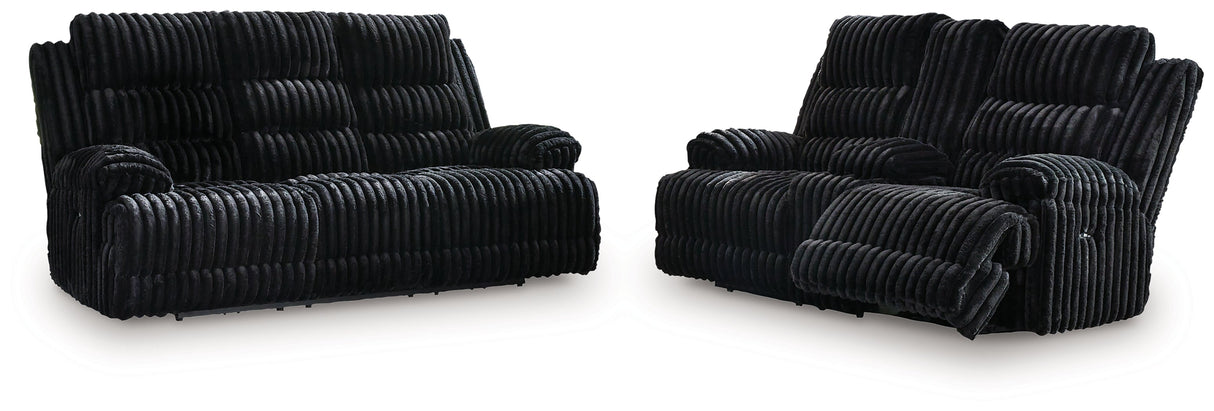 Rhine Falls Onyx Power Reclining Living Room Set by Ashley at Eve Furniture