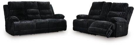 Rhine Falls Onyx Power Reclining Living Room Set by Ashley at Eve Furniture