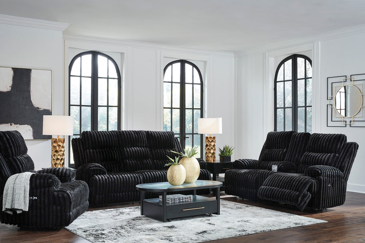 Rhine Falls Onyx Power Reclining Living Room Set by Ashley at Eve Furniture