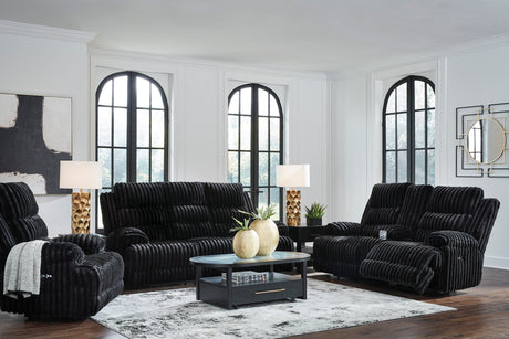 Rhine Falls Onyx Power Reclining Living Room Set by Ashley at Eve Furniture