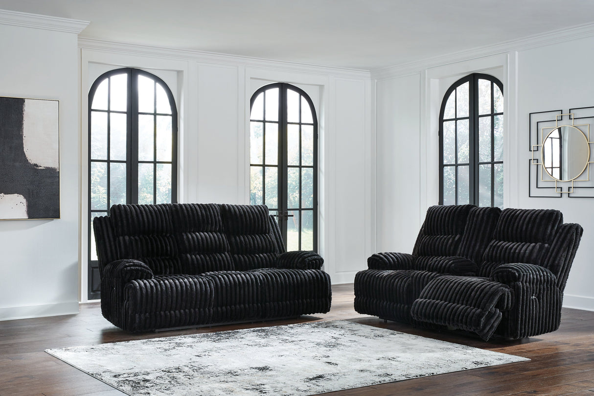 Rhine Falls Onyx Power Reclining Living Room Set by Ashley at Eve Furniture