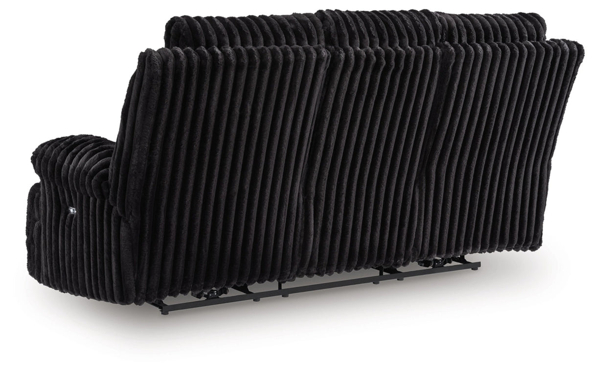 Rhine Falls Onyx Power Reclining Sofa and Loveseat by Ashley at Eve Furniture