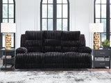 Rhine Falls Onyx Power Reclining Sofa and Loveseat by Ashley at Eve Furniture