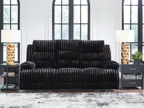 Rhine Falls Onyx Power Reclining Sofa and Loveseat by Ashley at Eve Furniture