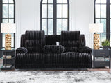 Rhine Falls Onyx Power Reclining Sofa and Loveseat by Ashley at Eve Furniture