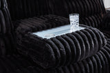 Rhine Falls Onyx Power Reclining Sofa with Drop Down Table by Ashley at Eve Furniture