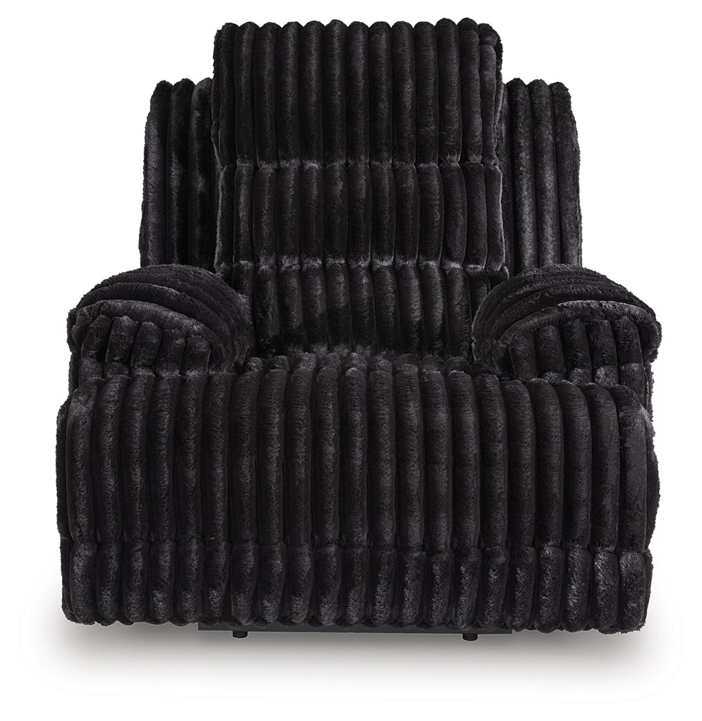 Rhine Falls Onyx Power Zero Wall Recliner by Ashley at Eve Furniture