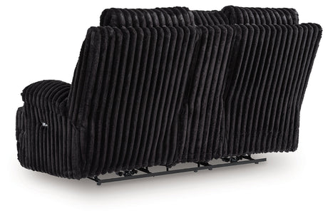 Rhine Falls Onyx Manual Reclining Loveseat with Console by Ashley at Eve Furniture