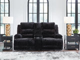 Rhine Falls Onyx Manual Reclining Loveseat with Console by Ashley at Eve Furniture