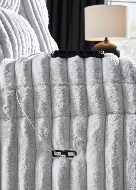 Rhines Falls Alloy Power Zero Wall Recliner by Ashley at Eve Furniture