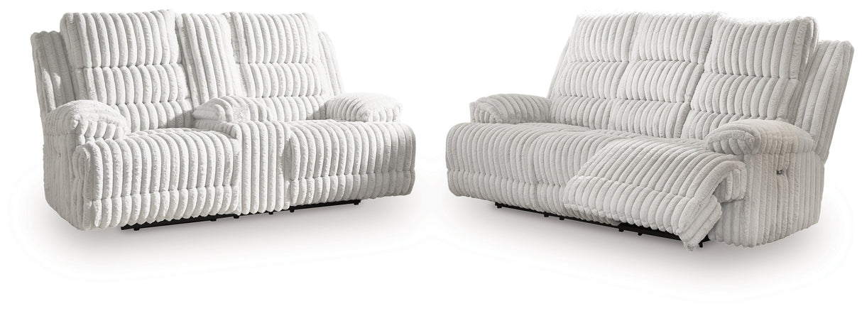 Rhines Falls Alloy Power Reclining Living Room Set by Ashley at Eve Furniture