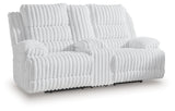 Rhines Falls Alloy Power Reclining Loveseat with Console by Ashley at Eve Furniture