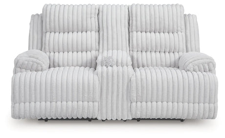 Rhines Falls Alloy Power Reclining Loveseat with Console by Ashley at Eve Furniture