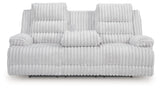Rhines Falls Alloy Power Reclining Sofa with Drop Down Table by Ashley at Eve Furniture
