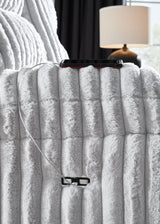 Rhines Falls Alloy Power Reclining Sofa with Drop Down Table by Ashley at Eve Furniture