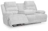 Rhines Falls Alloy Power Reclining Sofa with Drop Down Table by Ashley at Eve Furniture
