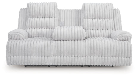 Rhines Falls Alloy Power Reclining Sofa with Drop Down Table by Ashley at Eve Furniture