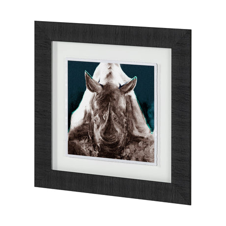 Rhino Blue by Mercana Studio a Hand Embellished Textured Framed Art Print Matted under Glass by Mercana at Eve Furniture