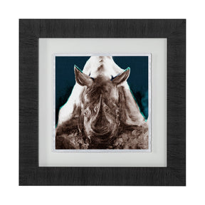 Rhino Blue by Mercana Studio a Hand Embellished Textured Framed Art Print Matted under Glass by Mercana at Eve Furniture