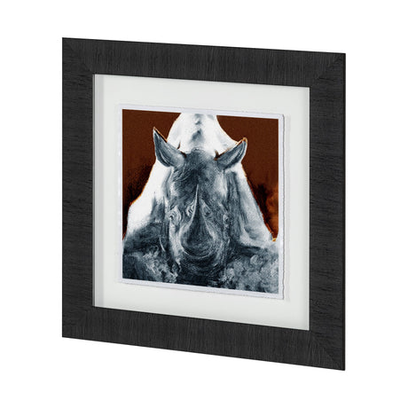 Rhino Burn Orange by Mercana Studio a Hand Embellished Textured Framed Art Print Matted under Glass by Mercana at Eve Furniture