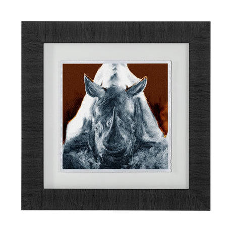 Rhino Burn Orange by Mercana Studio a Hand Embellished Textured Framed Art Print Matted under Glass by Mercana at Eve Furniture