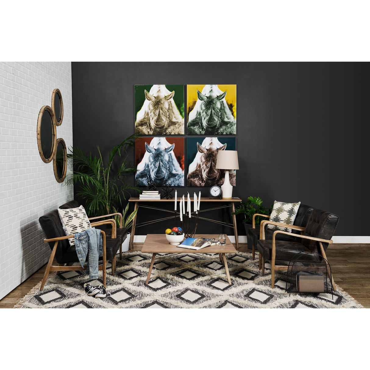 Rhino Green by Mercana Studio a Hand Embellished Textured Canvas by Mercana at Eve Furniture