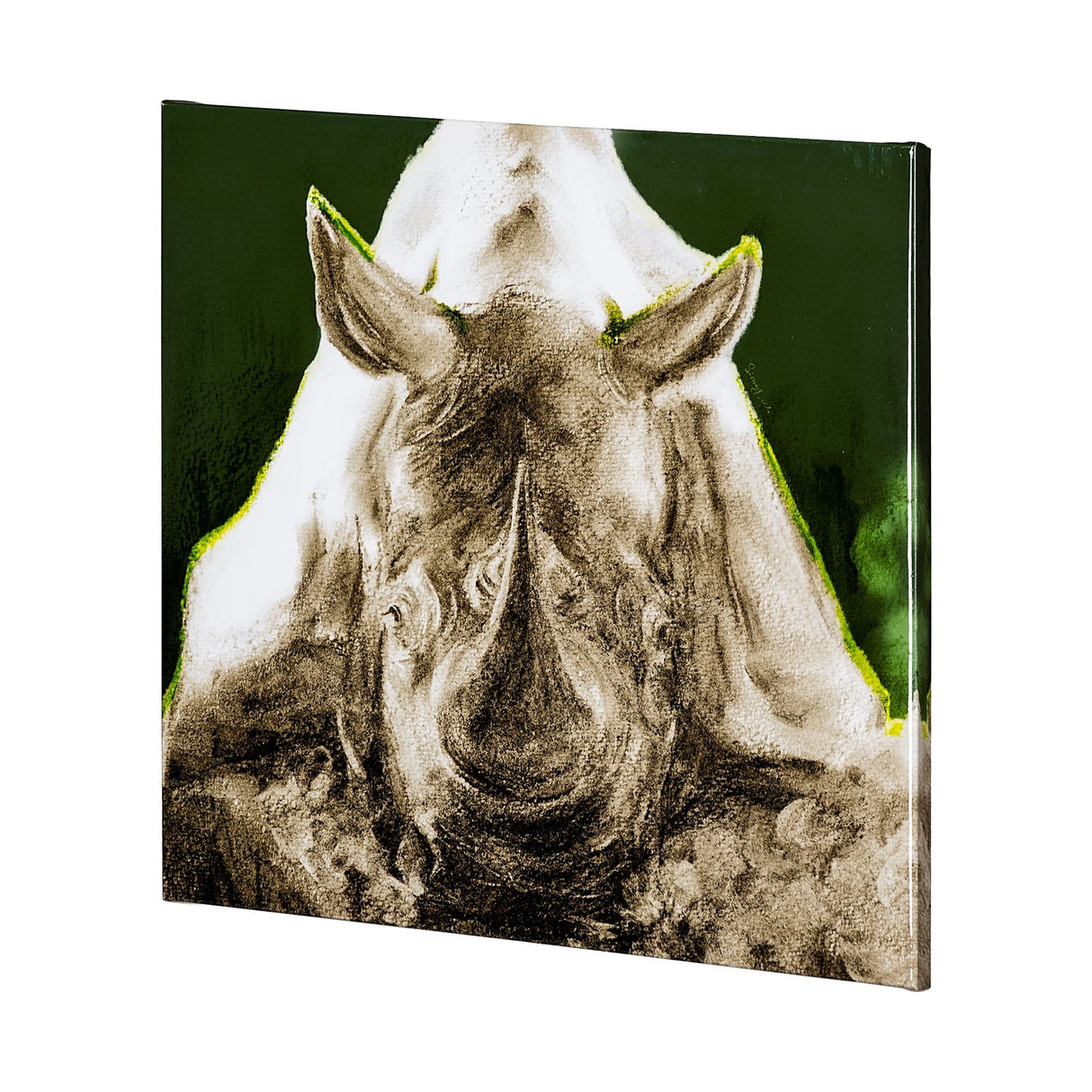 Rhino Green by Mercana Studio a Hand Embellished Textured Canvas by Mercana at Eve Furniture
