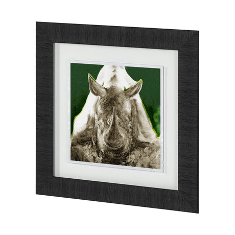 Rhino Green by Mercana Studio a Hand Embellished Textured Framed Art Print Matted under Glass by Mercana at Eve Furniture