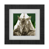 Rhino Green by Mercana Studio a Hand Embellished Textured Framed Art Print Matted under Glass by Mercana at Eve Furniture