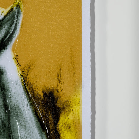 Rhino Yellow by Mercana Studio a Hand Embellished Textured Framed Art Print Matted under Glass by Mercana at Eve Furniture