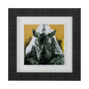 Rhino Yellow by Mercana Studio a Hand Embellished Textured Framed Art Print Matted under Glass by Mercana at Eve Furniture