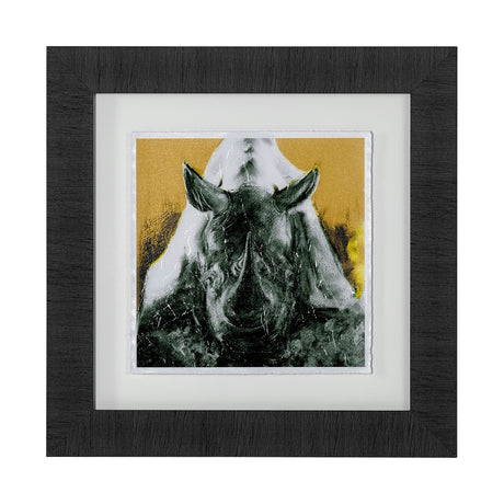 Rhino Yellow by Mercana Studio a Hand Embellished Textured Framed Art Print Matted under Glass by Mercana at Eve Furniture